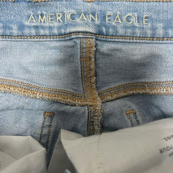American Eagle Jean 90s Boyfriend Distressed Ripped High Rise Button Fly Size 00 - Picture 5 of 6